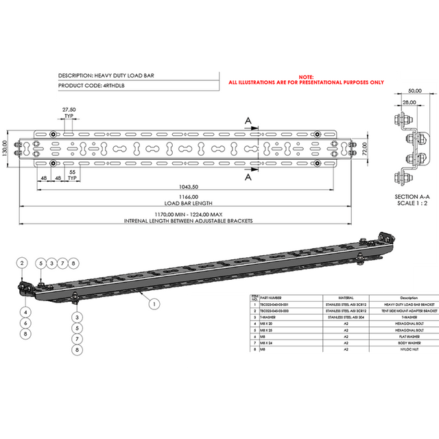Heavy Duty Load Bar - 4RTHDLB - CapRax