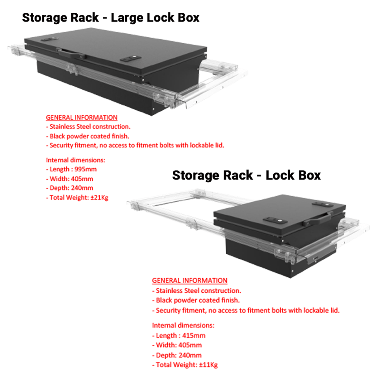 Lock Boxes For Canopy Storage Rack - RHABRSLB - CapRax