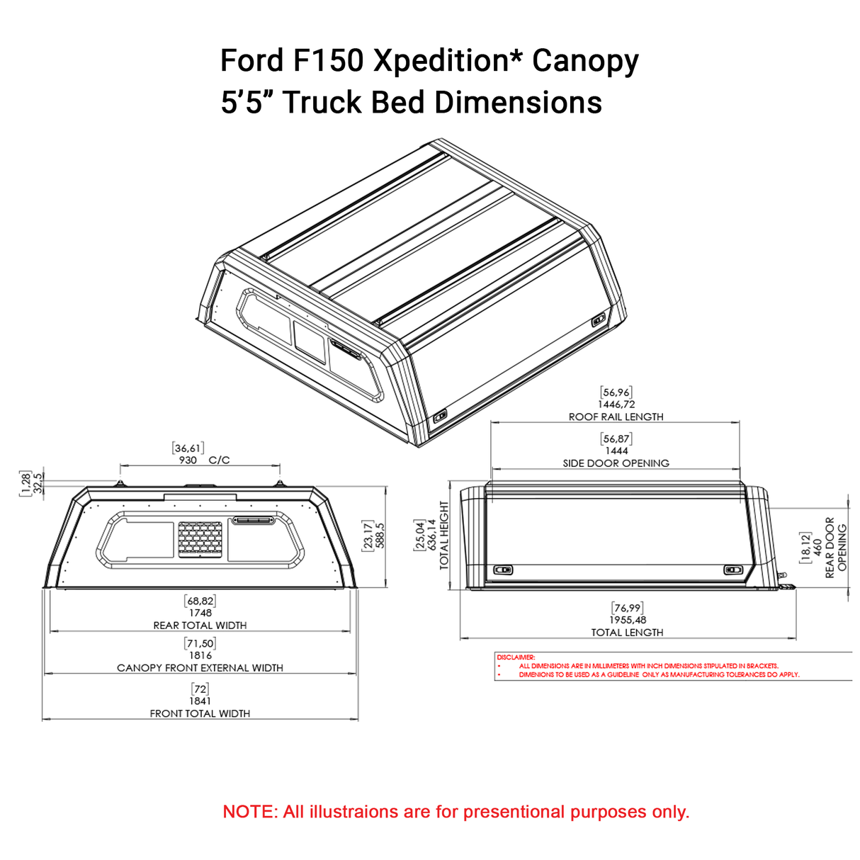 Ford F150 Xpedition CapRax Canopy by Rhinoman - FF150DXPB55 - CapRax