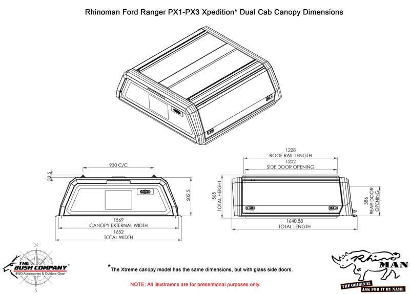 Mazda BT - 50 2011 - 2020 Dual Cab Xpedition Caprax Canopy by Rhinoman - FORADXPW-MAZ - CapRax