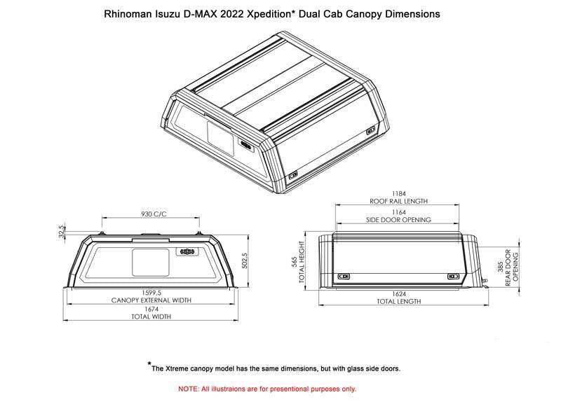 Isuzu D - Max 2013 - 21 Dual Cab Xtreme CapRax Canopy by Rhinoman - ISUZ21DXTW - CapRax
