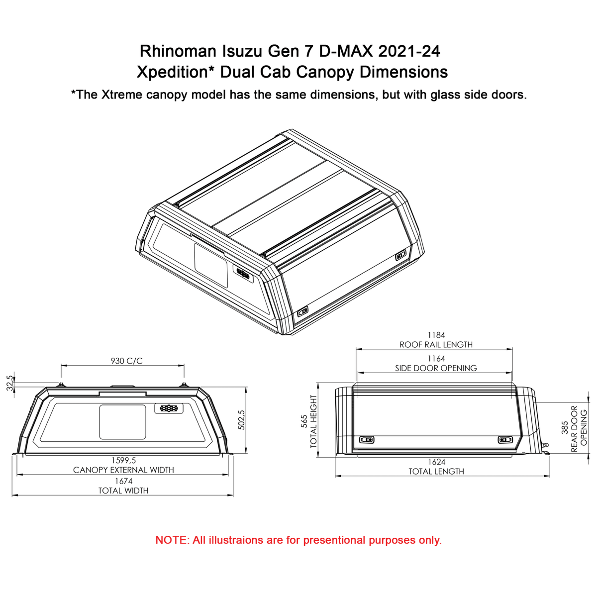Isuzu D-Max 2021+ Dual Cab Xtreme Canopy - ISUZDXTW - CapRax