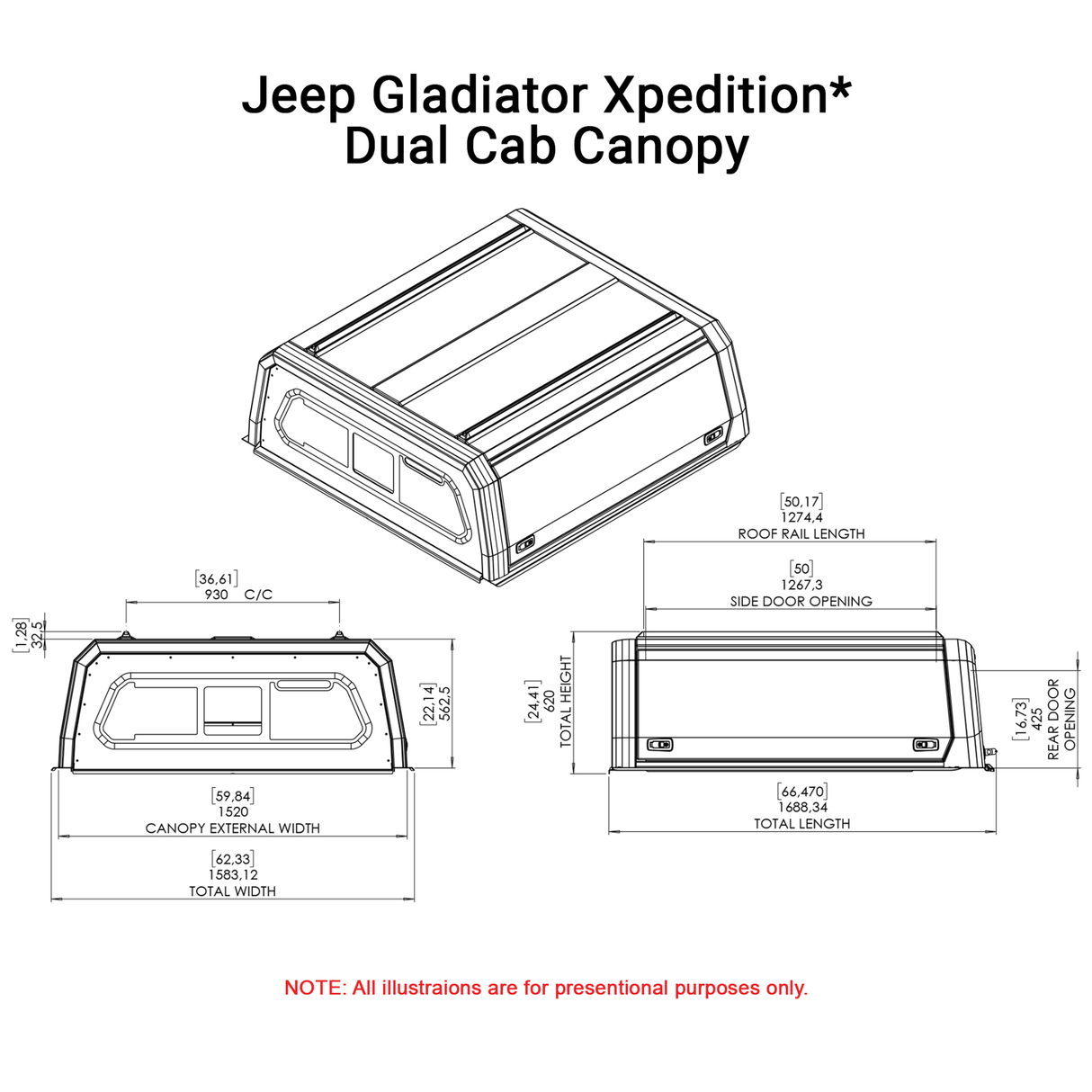 Jeep Gladiator Xpedition CapRax Canopy by Rhinoman - JEGLDCXPB - CapRax