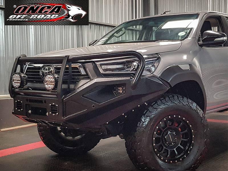 ONCA Hilux 2021 Bull Bar LRX - F (with pipework) - ONCTHLBULL21 - CapRax