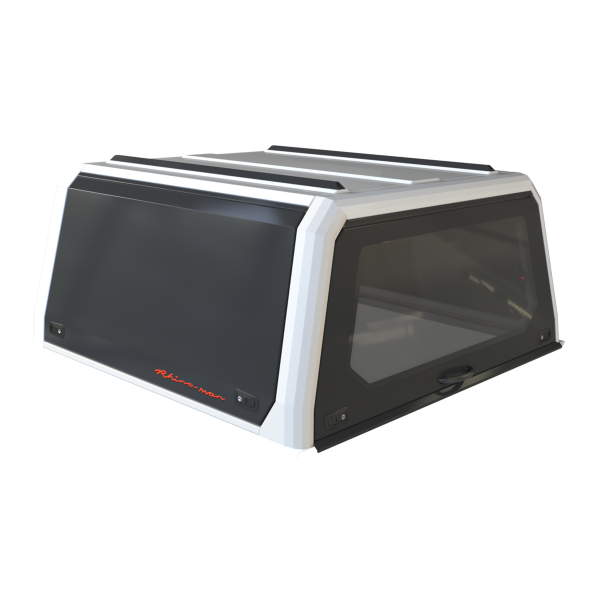 White Xpedition dual cab canopy with its doors closed, for the LandCruiser 70 Series dual cab