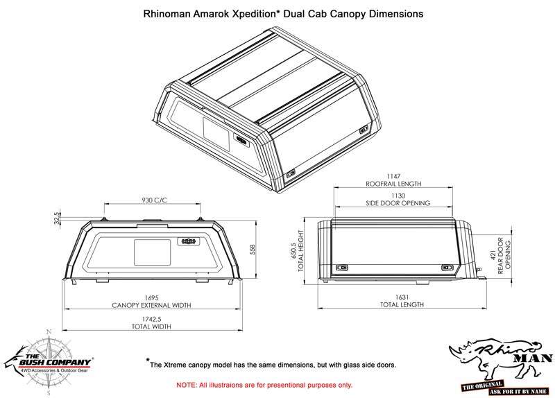 VW Amarok Double Cab 2010-22 Xpedition CapRax Canopy by Rhinoman