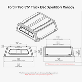 Ford F-150 5'5" Truck Bed Xpedition Canopy - FF150DXPB55 - CapRax