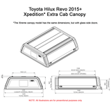 Toyota Hilux Revo Extra Cab Xpedition Canopy - THSR5EXPB - CapRax
