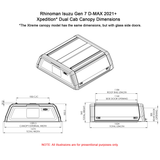Isuzu D - Max 2021+ Dual Cab Xpedition CapRax Canopy by Rhinoman - ISUZDXPWBD - CapRax