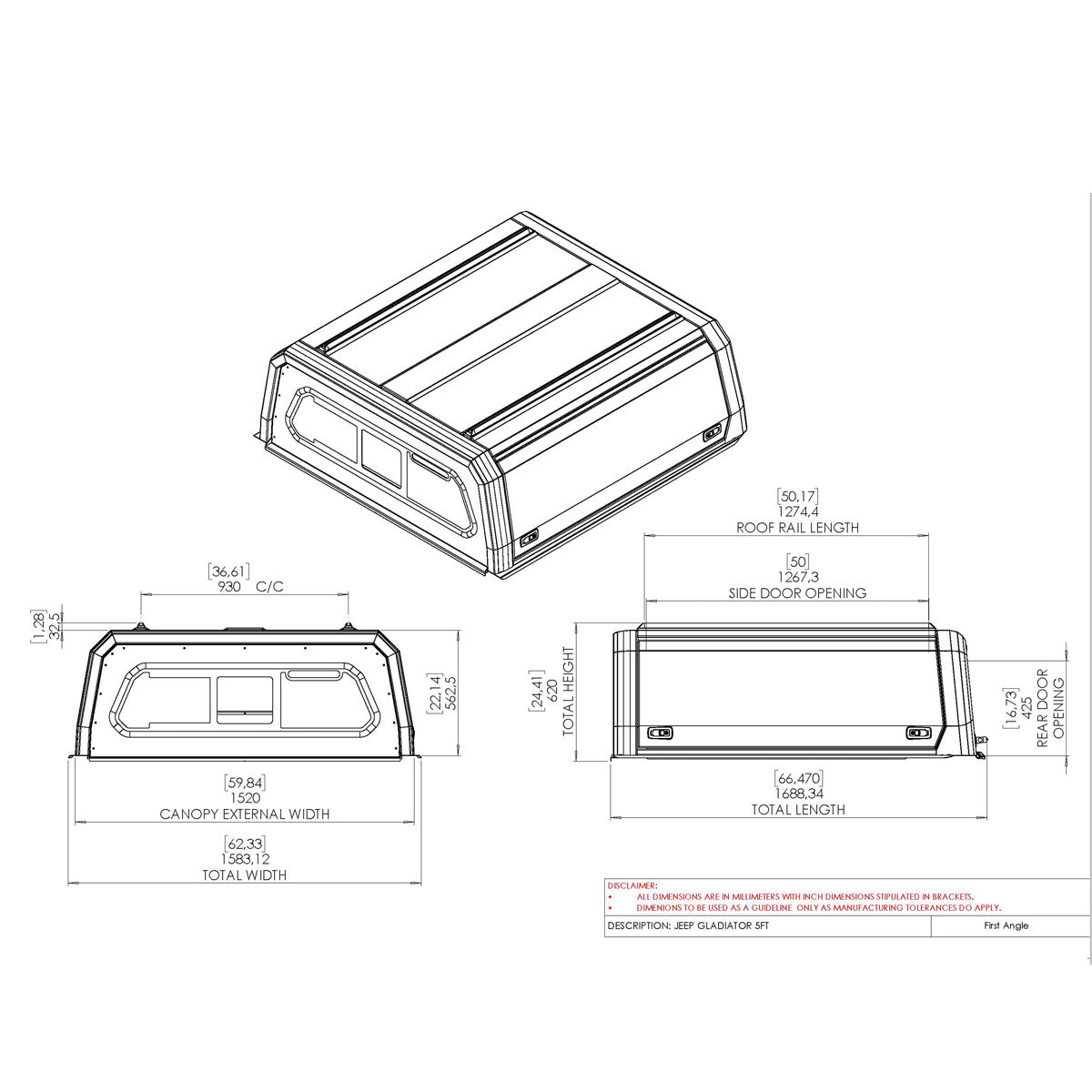 Jeep Gladiator Xpedition CapRax Canopy by Rhinoman