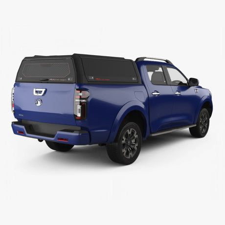 GWM Cannon dual cab fitted with a black CapRax Xpedition canopy