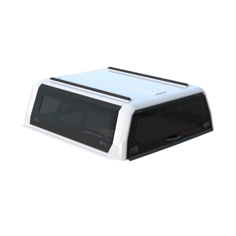 White Xtreme canopy with black-tinted glass doors, all doors closed