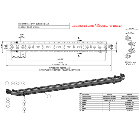 Heavy Duty Load Bar - 4RTHDLB - CapRax